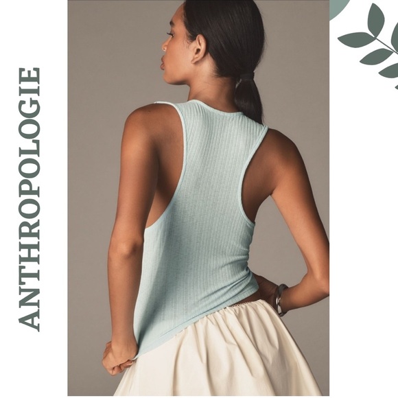 By Anthropologie Cowl-Neck Top – Light Blue, Women’s Large - Picture 2 of 3
